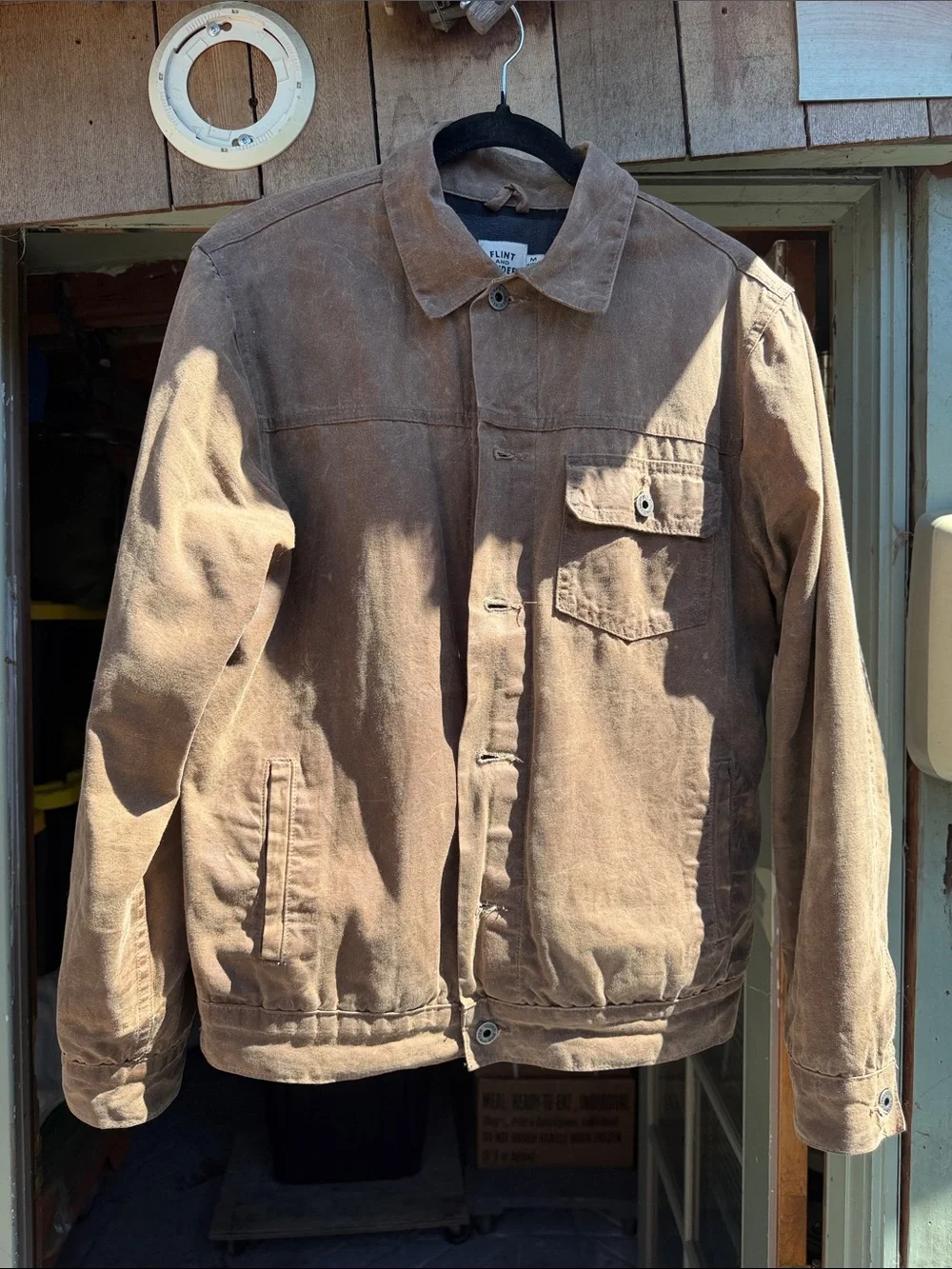 Flint and tinder Men's Brown Canvas Shirt Jacket - Lightweight Workwear